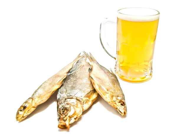 Tres peces salados y cerveza —  Fotos de Stock