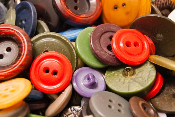 Texture of different colored clothing buttons — Stock Photo, Image