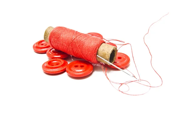 Thread and buttons — Stock Photo, Image