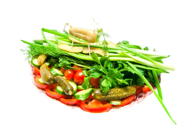 Some vegetables on plate closeup — Stock Photo, Image