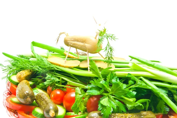 Quelques légumes dans l'assiette — Photo