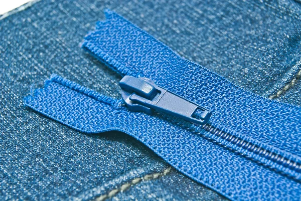 Denim with zipper — Stock Photo, Image