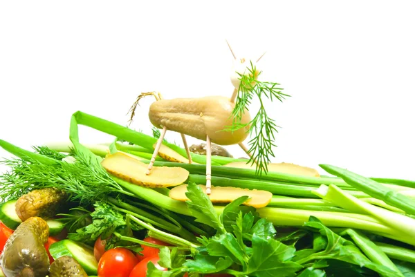 Verdure con figura di pecore primo piano — Foto Stock