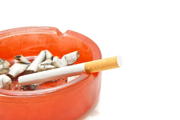 Single cigarette in ashtray — Stock Photo, Image
