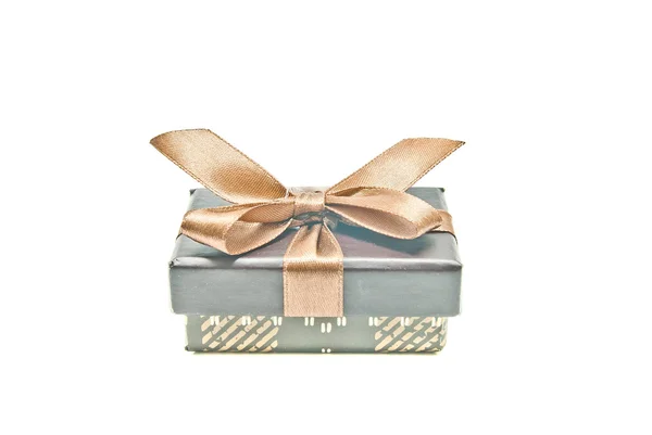 One brown gift box on white — Stock Photo, Image