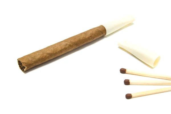 Cigarillo and matches — Stock Photo, Image