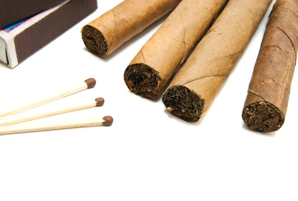 Few cigars and matches — Stock Photo, Image
