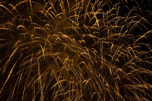 Lindos fogos de artifício no céu noturno — Fotografia de Stock