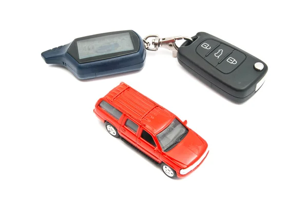 Red car and keys — Stock Photo, Image