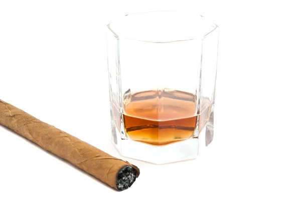 Cigarr och cognac — Stockfoto