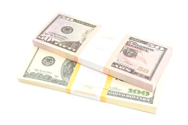 iki paket dolarlık banknotlar 