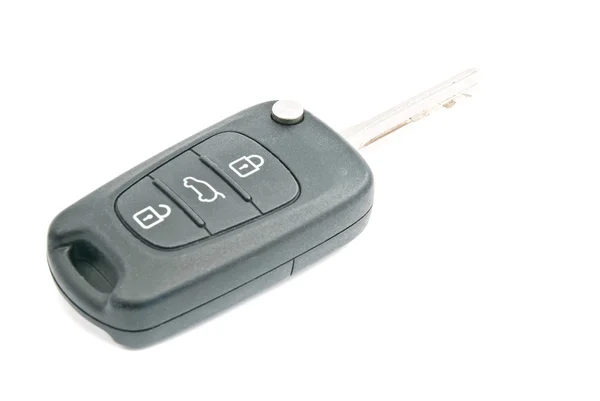 Klíče od auta s poplašným systémem na bílém pozadí — Stock fotografie