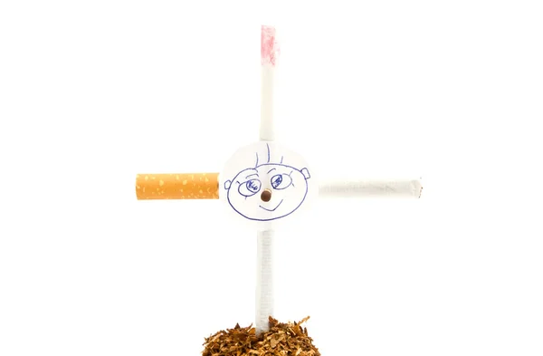 Retrato na cruz de dois cigarros — Fotografia de Stock