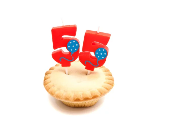 Cupcake avec cinquante-cinq ans bougie d'anniversaire — Photo