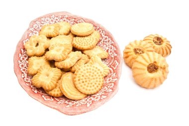 Çerezler bir plaka üzerinde çeşitli