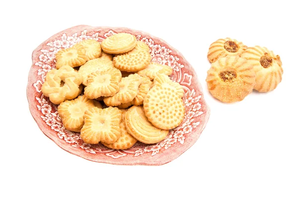 Variety of delicious cookies on white — Stock Photo, Image