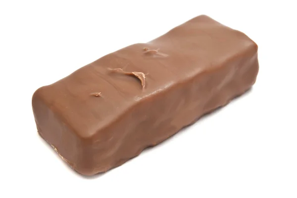 Única barra de chocolate doce no branco — Fotografia de Stock