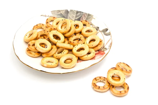 Rosquillas en placa de vidrio — Foto de Stock