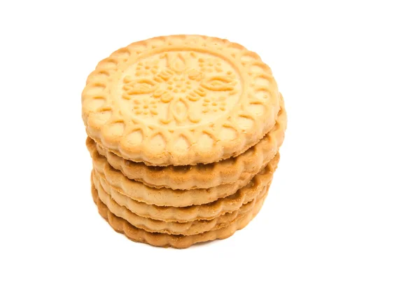 Montón de galletas en blanco —  Fotos de Stock