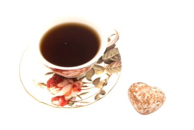 fincan çay ve beyaz olarak gingerbread