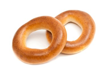 beyaz üzerine iki lezzetli simit