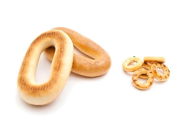 Some tasty bagels on white — Stock Photo, Image