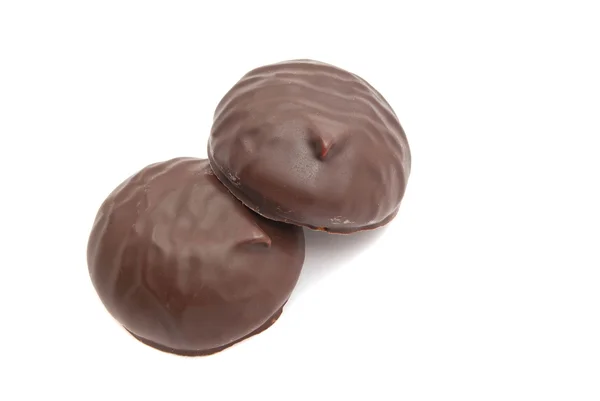 Köstliche Schokolade Zephyr auf weiß — Stockfoto