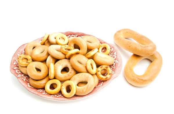 Molti bagel su un piatto — Foto Stock