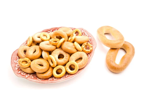 Muchos bagels diferentes en un plato — Foto de Stock