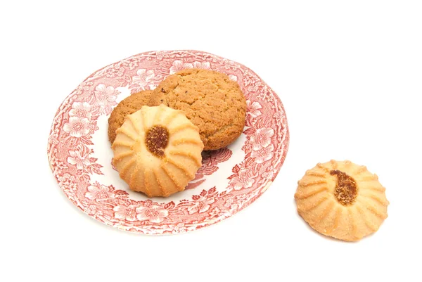 Różnych plików cookie na danie — Zdjęcie stockowe