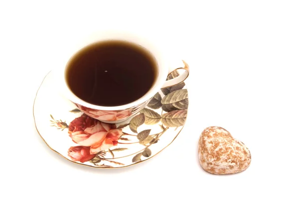 一杯の紅茶とジンジャーブレッド — ストック写真