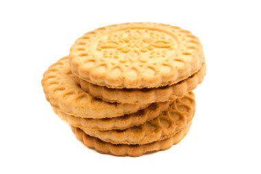 Beyaz lezzetli kurabiyeleri yığını