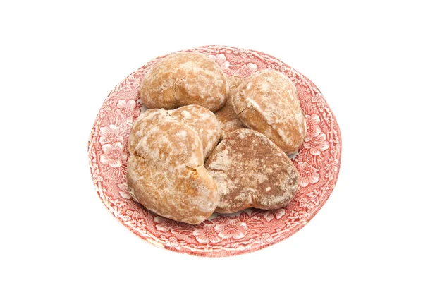 Haufen Lebkuchen auf einem Teller — Stockfoto