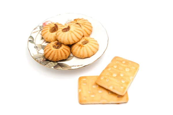 Cookies on glass plate — Stock Photo, Image