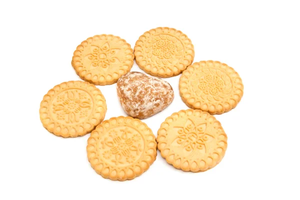 Smakelijke cookies en peperkoek — Stockfoto