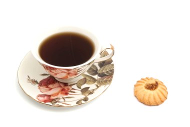 fincan çay ve kurabiye