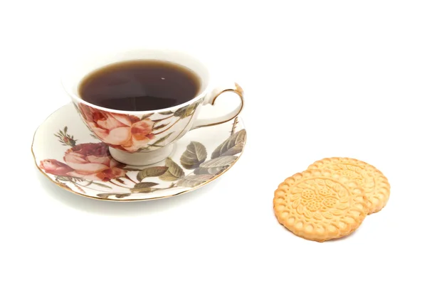 紅茶とクッキーのマグカップ — ストック写真