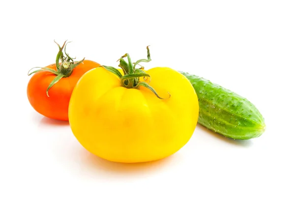 Verse tomaten en komkommers — Stockfoto