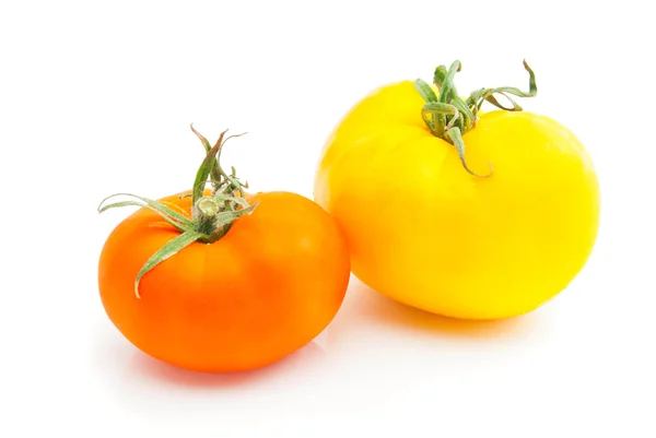 Pair of fresh tomatoes on white — Stock Photo, Image