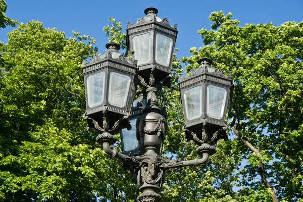 Lantern on the background of trees — Stock Photo, Image