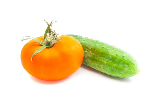 Fresh tomato and cucumber — Stock Photo, Image