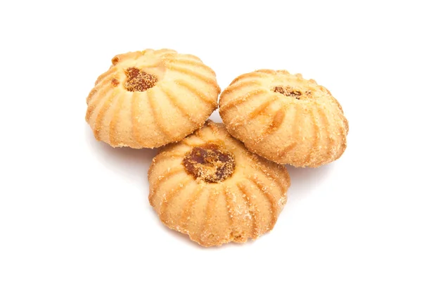 Três biscoitos com geléia — Fotografia de Stock