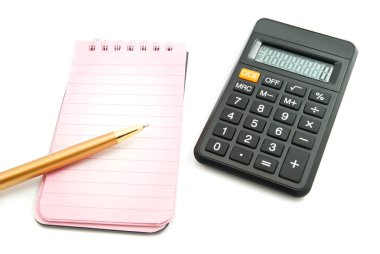 Not Defteri, kalem ve hesap makinesi