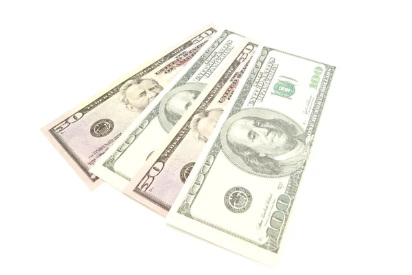 Dollars banknotes on white — Stock Photo, Image