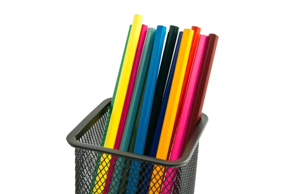 Bleistifte im Metalletui — Stockfoto