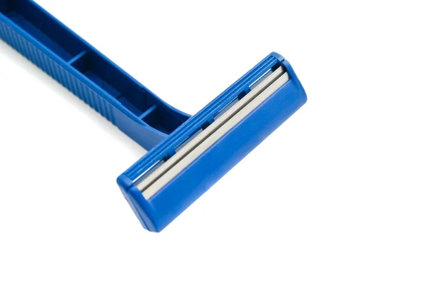 Navaja de afeitar plástico azul — Foto de Stock