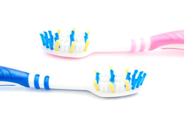 Paire de brosses à dents colorées — Photo