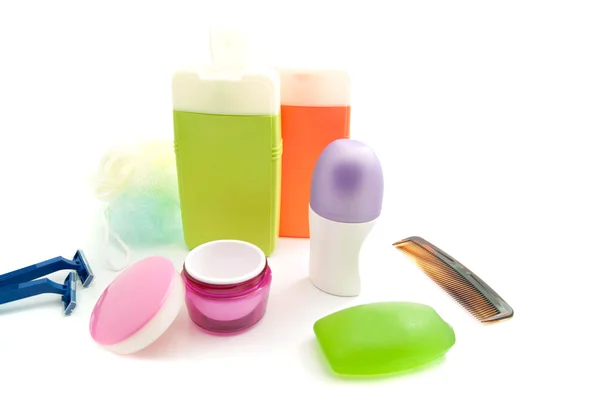 Maquinillas de afeitar, gel y otros artículos de tocador —  Fotos de Stock
