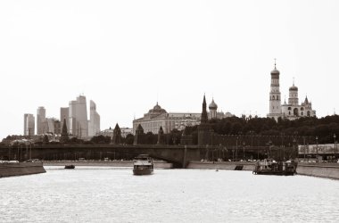 Moskova Kremlin görünümünü. siyah ve beyaz