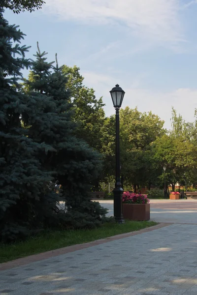 Piękne lampy uliczne w parku — Zdjęcie stockowe